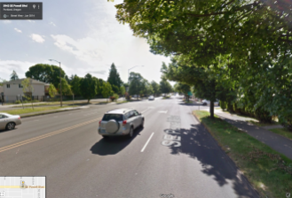 SE Powell Blvd at 60th Ave. Portland, OR. Photo: Google, 2014